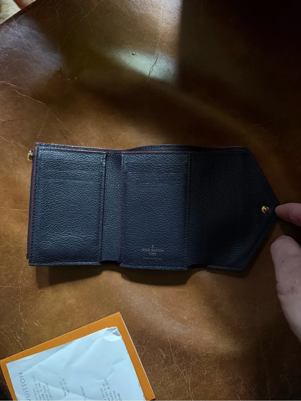 Louis Vuitton Dark Blue Embossed Envelope Wallet